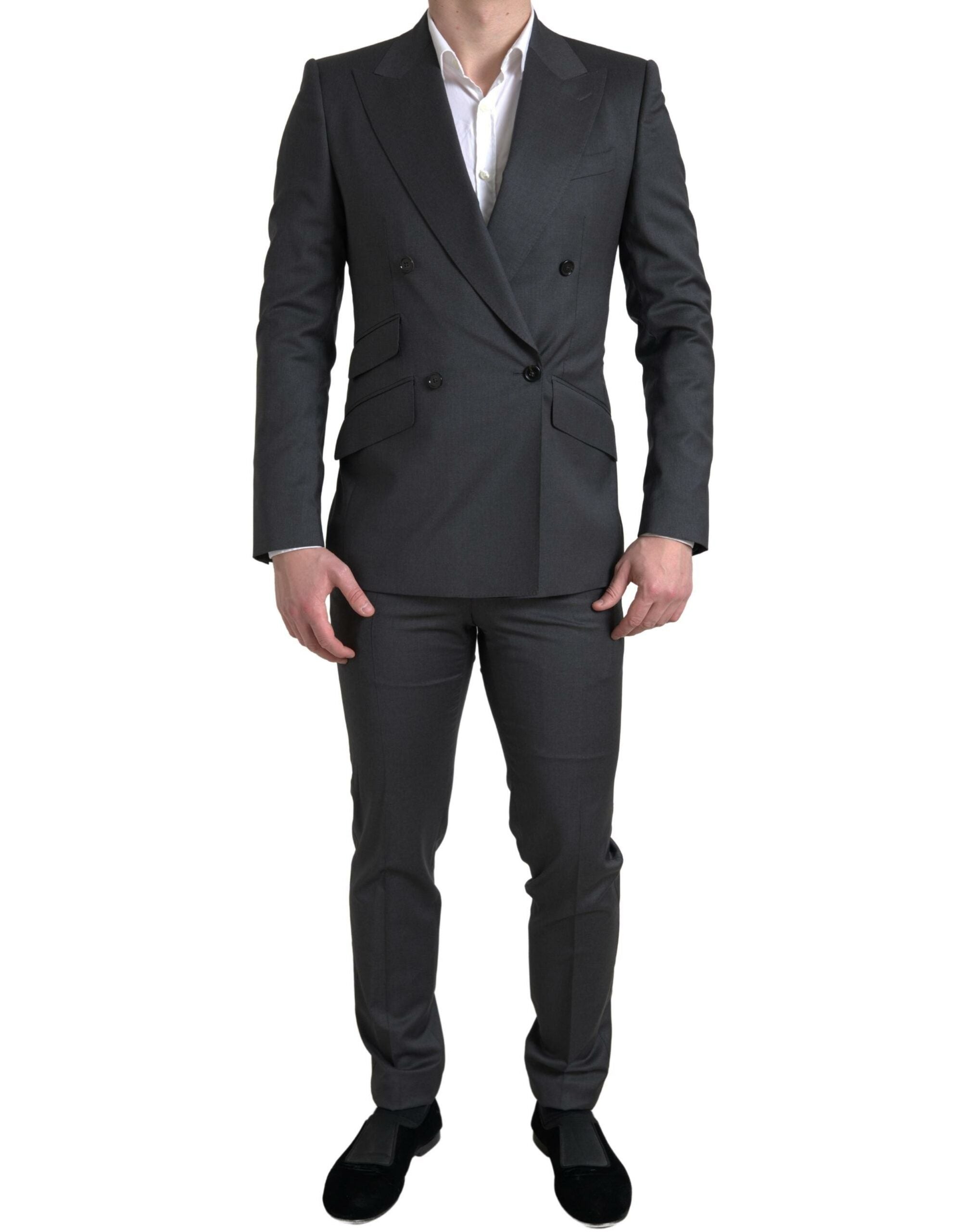 Dolce & Gabbana Gray 2 Piece Double Breasted SICILY Suit
