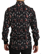 Dolce &amp; Gabbana Black Musical Instrument Slim fit Shirt