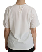 Dolce &amp; Gabbana White #dgfamily Patch Short Sleeve Blouse Top