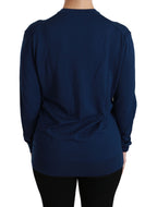 Dolce &amp; Gabbana Blue Button Cardigan Virgin Wool Sweater