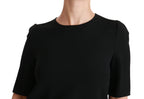 Dolce &amp; Gabbana Black Short Sleeve Casual Top Stretch Blouse