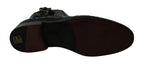 Dolce &amp; Gabbana Black Crocodile Leather Derby Boots Shoes