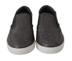 Dolce &amp; Gabbana Gray Leather Flat Caiman Mens Loafers Shoes