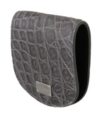 Dolce &amp; Gabbana Gray Exotic Skin Condom Case Holder Pocket Wallet