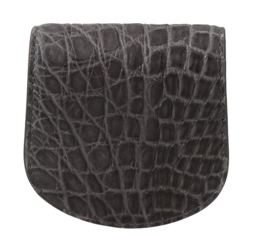 Dolce &amp; Gabbana Gray Exotic Skin Condom Case Holder Pocket Wallet