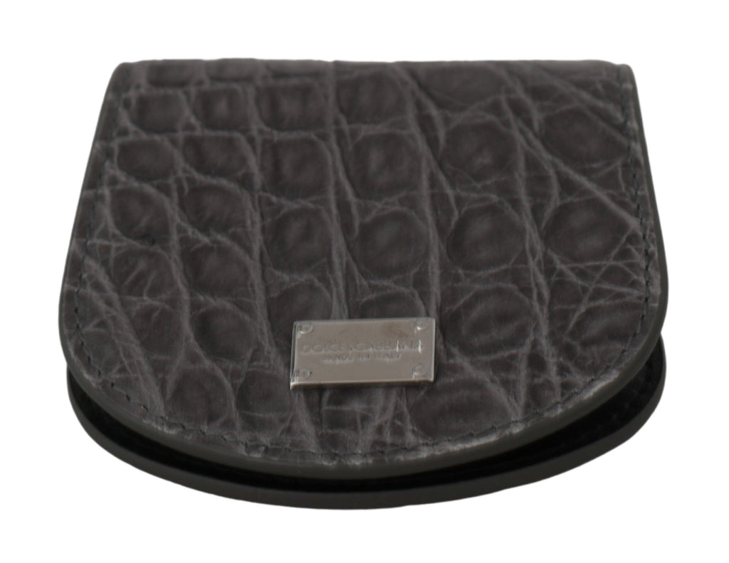 Dolce &amp; Gabbana Gray Exotic Skin Condom Case Holder Pocket Wallet