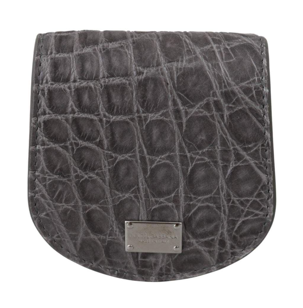 Dolce &amp; Gabbana Gray Exotic Skin Condom Case Holder Pocket Wallet