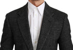 Dolce &amp; Gabbana Gray Plaid Check Slim Fit Jacket Blazer