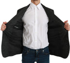 Dolce &amp; Gabbana Gray Plaid Check Slim Fit Jacket Blazer