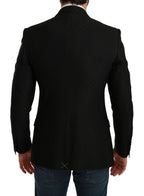 Dolce &amp; Gabbana Black Slim Fit Coat Jacket MARTINI Blazer