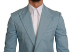 Dolce &amp; Gabbana Blue Slim Fit Coat Jacket MARTINI Blazer
