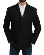 Dolce &amp; Gabbana Black Slim Fit Jacket Coat Wool Blazer