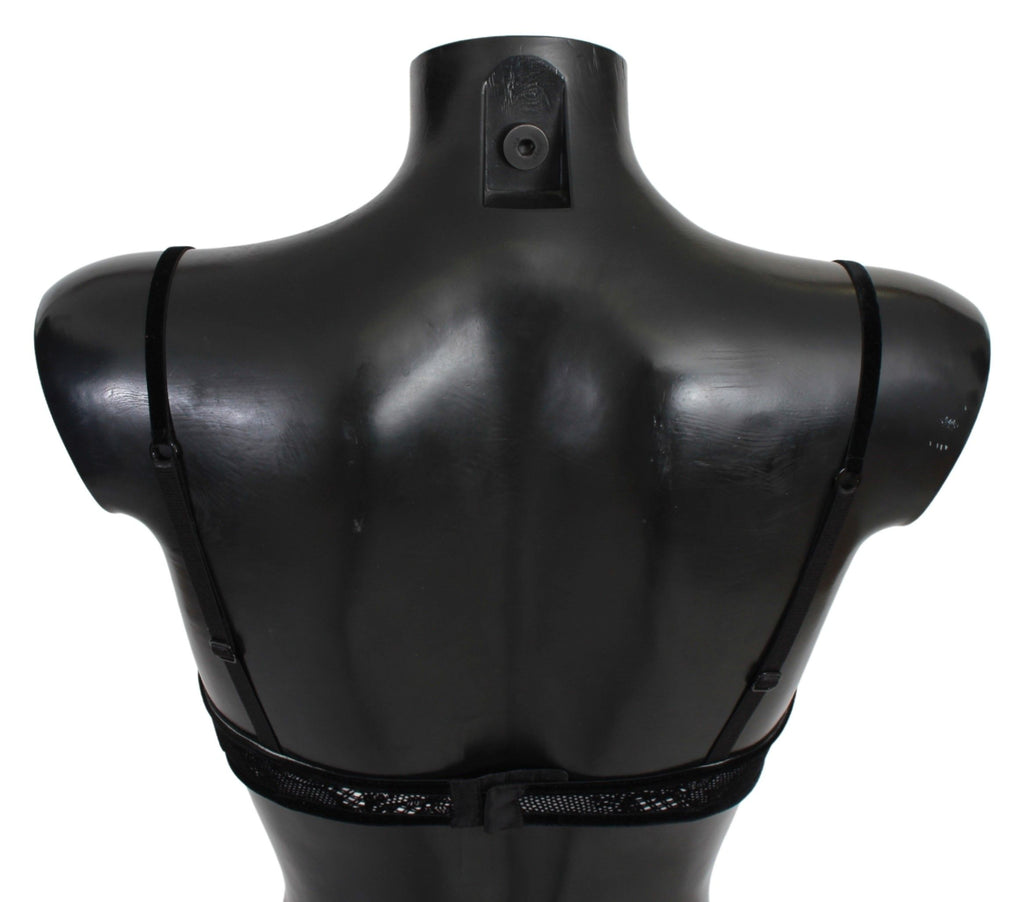 Ermanno Scervino Black Mesh Balconette Bra Nylon Underwear