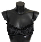 Ermanno Scervino Black Mesh Balconette Bra Nylon Underwear