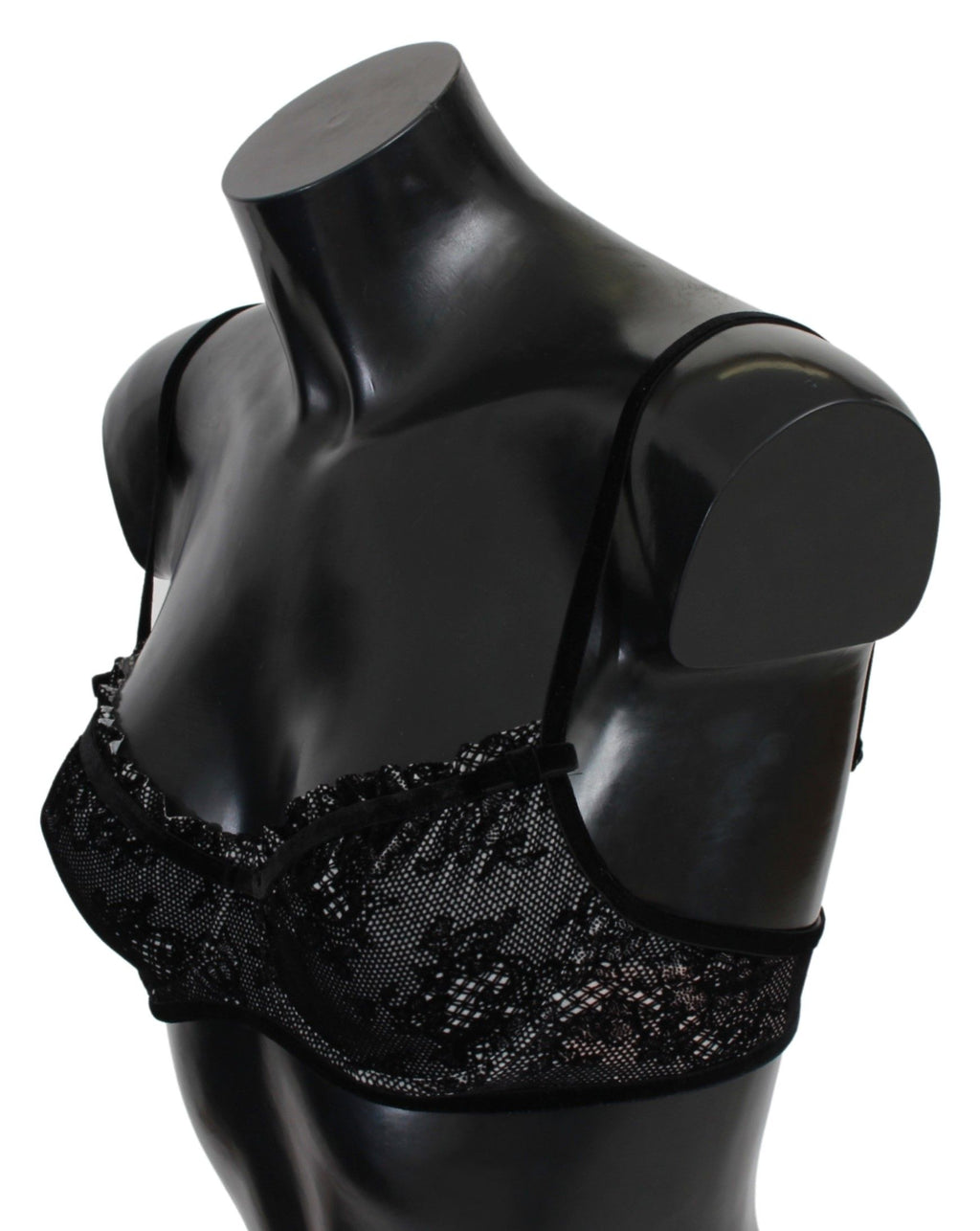Ermanno Scervino Black Mesh Balconette Bra Nylon Underwear
