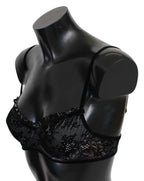 Ermanno Scervino Black Mesh Balconette Bra Nylon Underwear