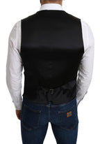Dolce & Gabbana Gray 100% Silk Formal Coat Vest