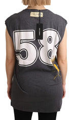 Dolce &amp; Gabbana Gray Cotton L'Amore Top Tank T-shirt