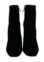 Dolce &amp; Gabbana Black Velvet Crystal Square Heels Shoes
