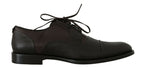 Dolce &amp; Gabbana Brown Leather Laceups Dress Mens Shoes