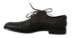 Dolce &amp; Gabbana Brown Leather Laceups Dress Mens Shoes