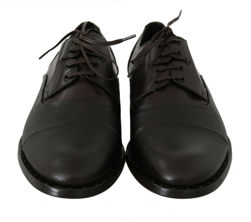 Dolce &amp; Gabbana Brown Leather Laceups Dress Mens Shoes