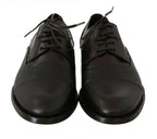 Dolce &amp; Gabbana Brown Leather Laceups Dress Mens Shoes