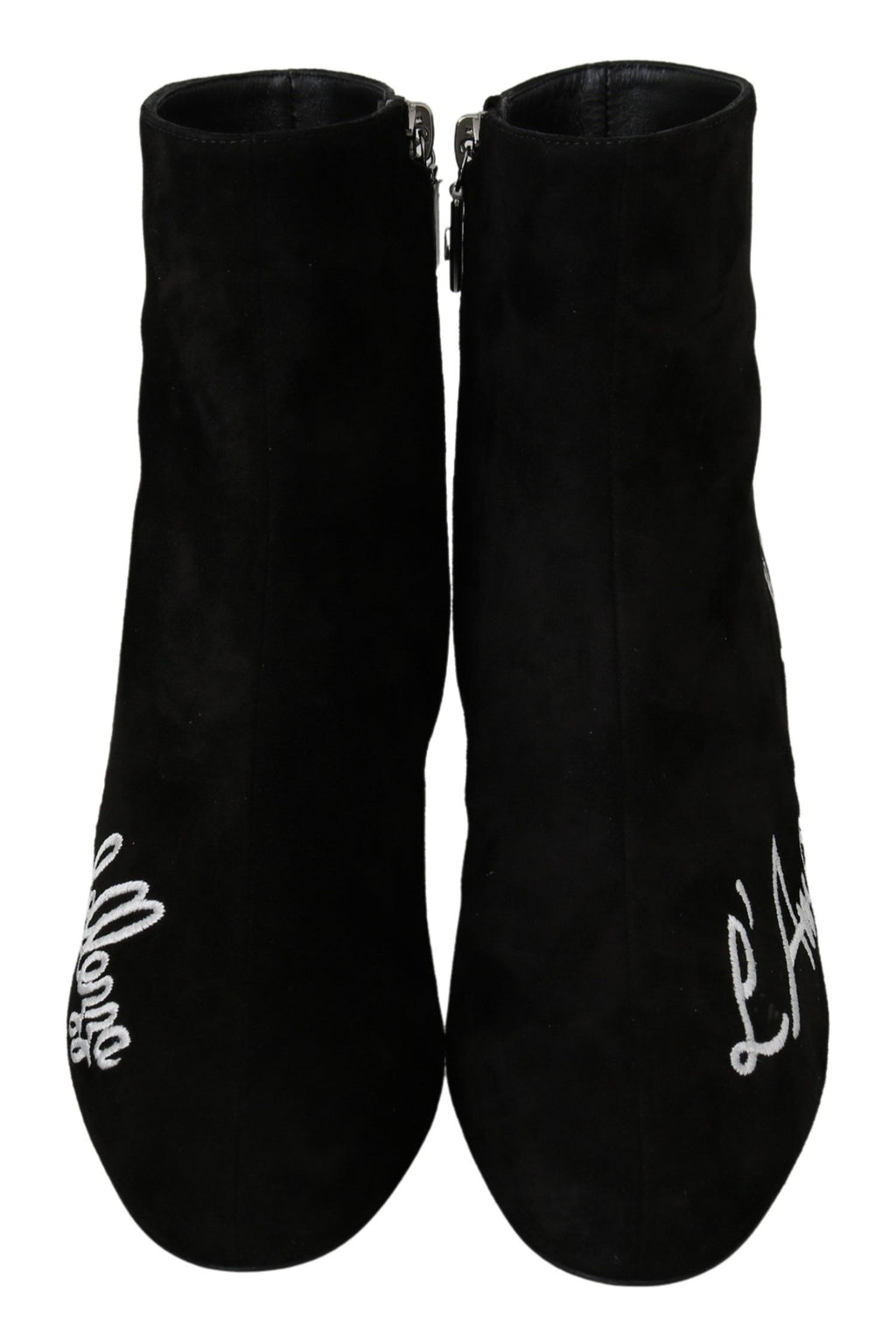 Dolce &amp; Gabbana Black Suede Love Is Beauty Boots Shoes