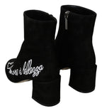 Dolce &amp; Gabbana Black Suede Love Is Beauty Boots Shoes