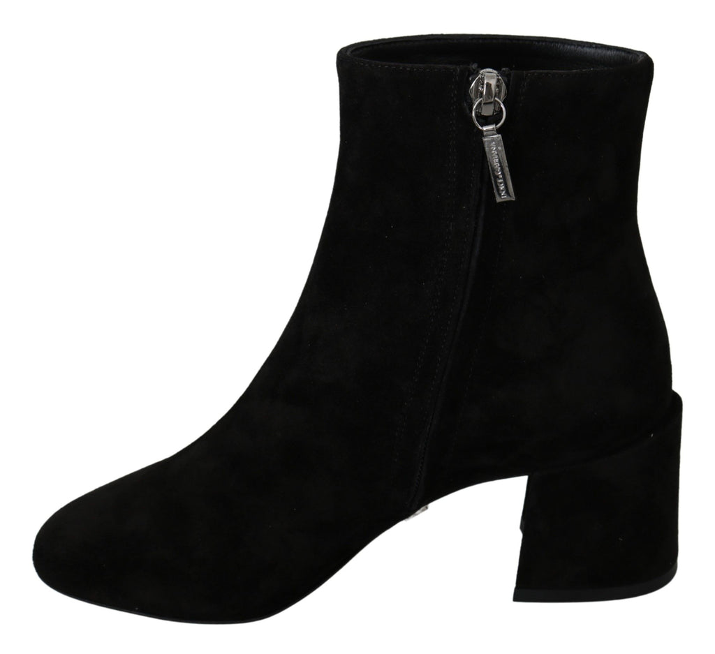 Dolce &amp; Gabbana Black Suede Love Is Beauty Boots Shoes