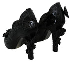 Dolce &amp; Gabbana Black Floral Crystal CINDERELLA Heels Shoes