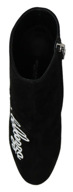 Dolce &amp; Gabbana Black Suede Love Is Beauty Boots Shoes