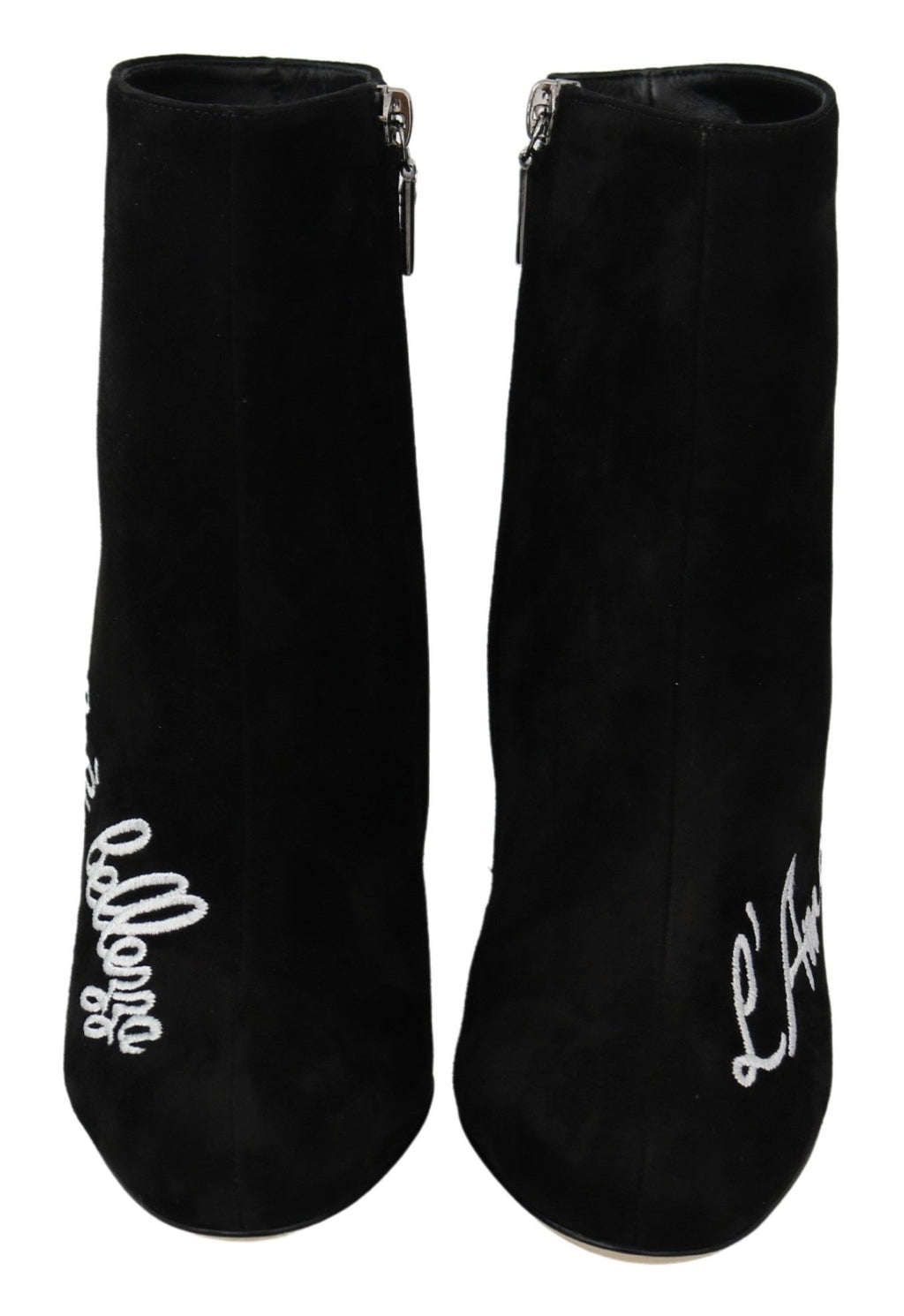 Dolce &amp; Gabbana Black Suede Love Is Beauty Boots Shoes
