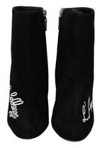 Dolce &amp; Gabbana Black Suede Love Is Beauty Boots Shoes