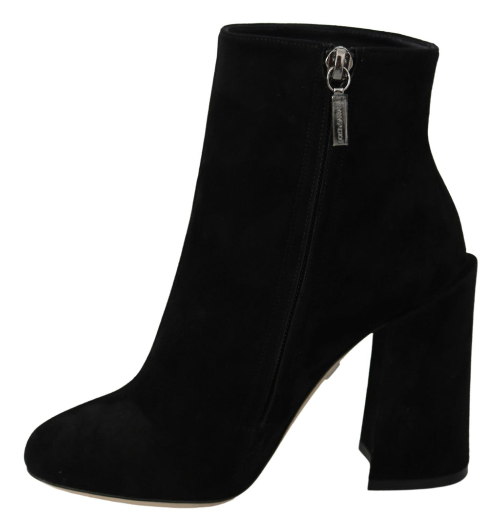 Dolce &amp; Gabbana Black Suede Love Is Beauty Boots Shoes