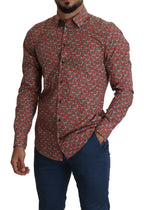 Dolce &amp; Gabbana Red Printed Knight Formal Dress MARTINI Shirt