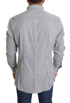 Dolce &amp; Gabbana Black White Checkered GOLD Dress Cotton Shirt
