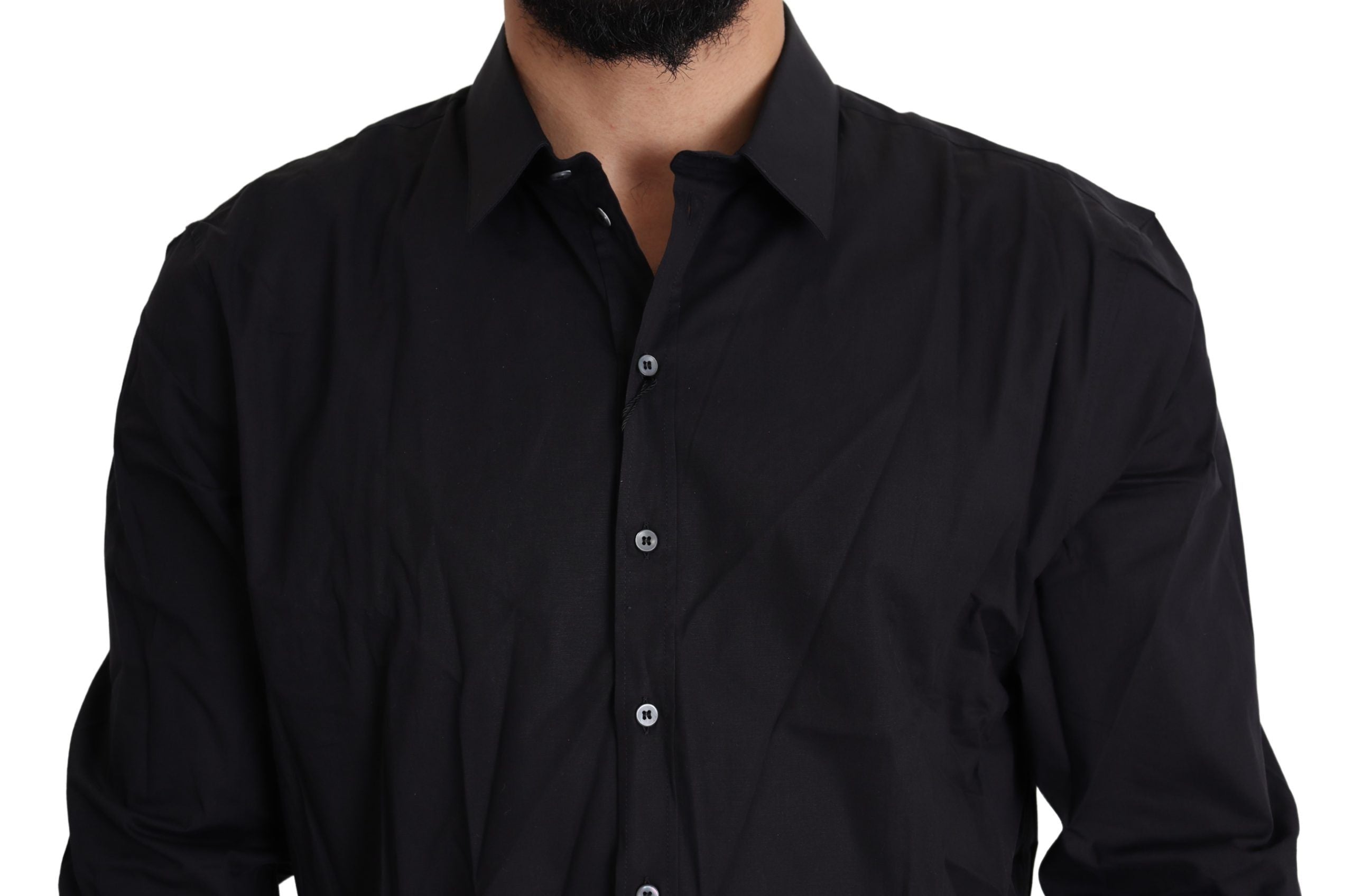 Dolce &amp; Gabbana Black Cotton Stretch Dress SICILY Shirt