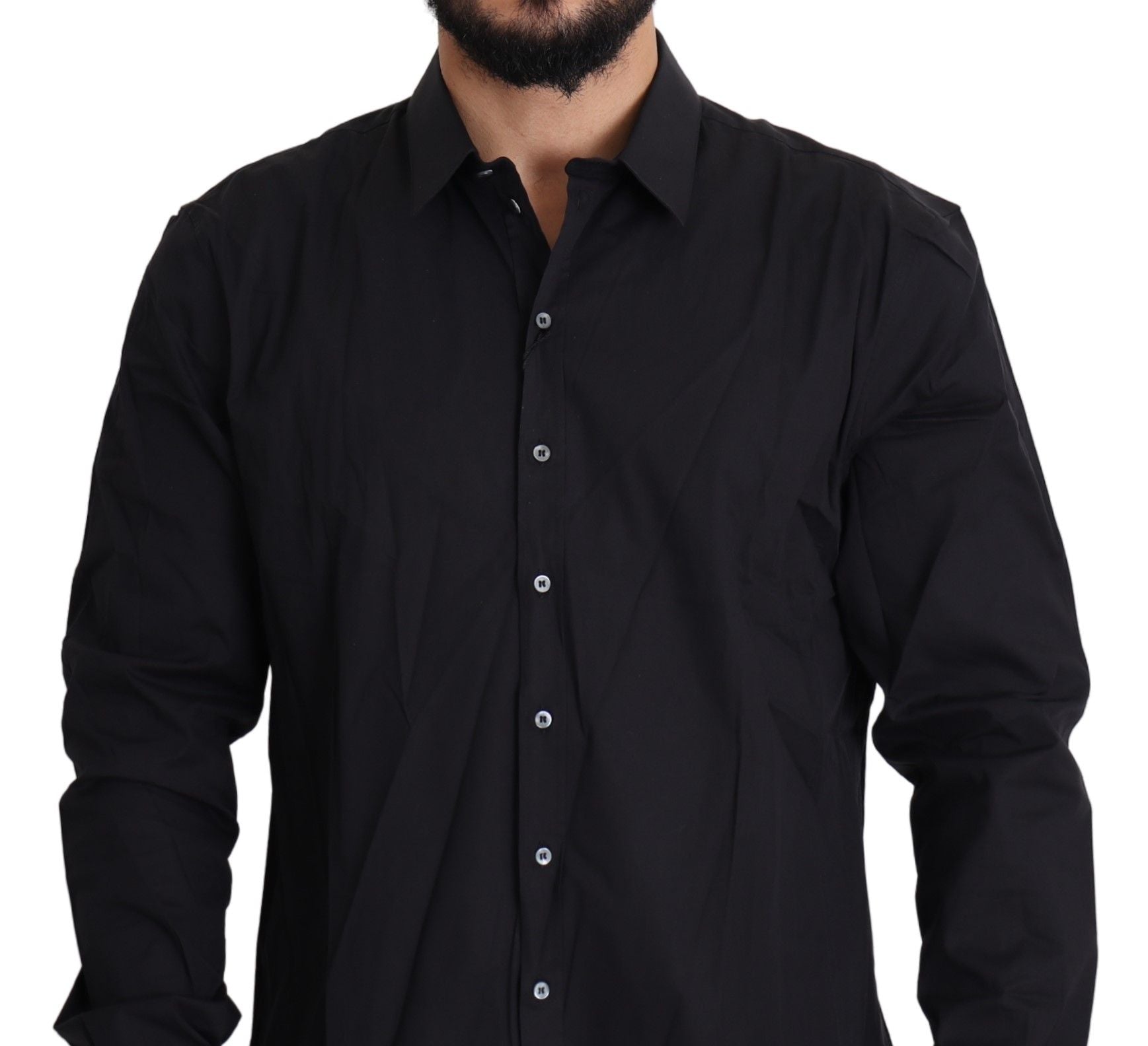 Dolce &amp; Gabbana Black Cotton Stretch Dress SICILY Shirt