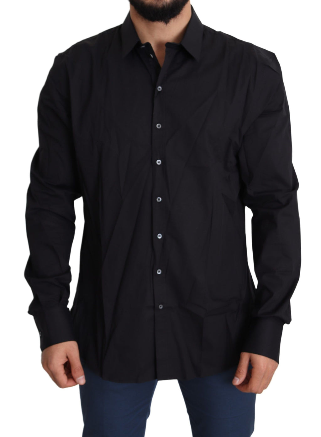 Dolce &amp; Gabbana Black Cotton Stretch Dress SICILY Shirt