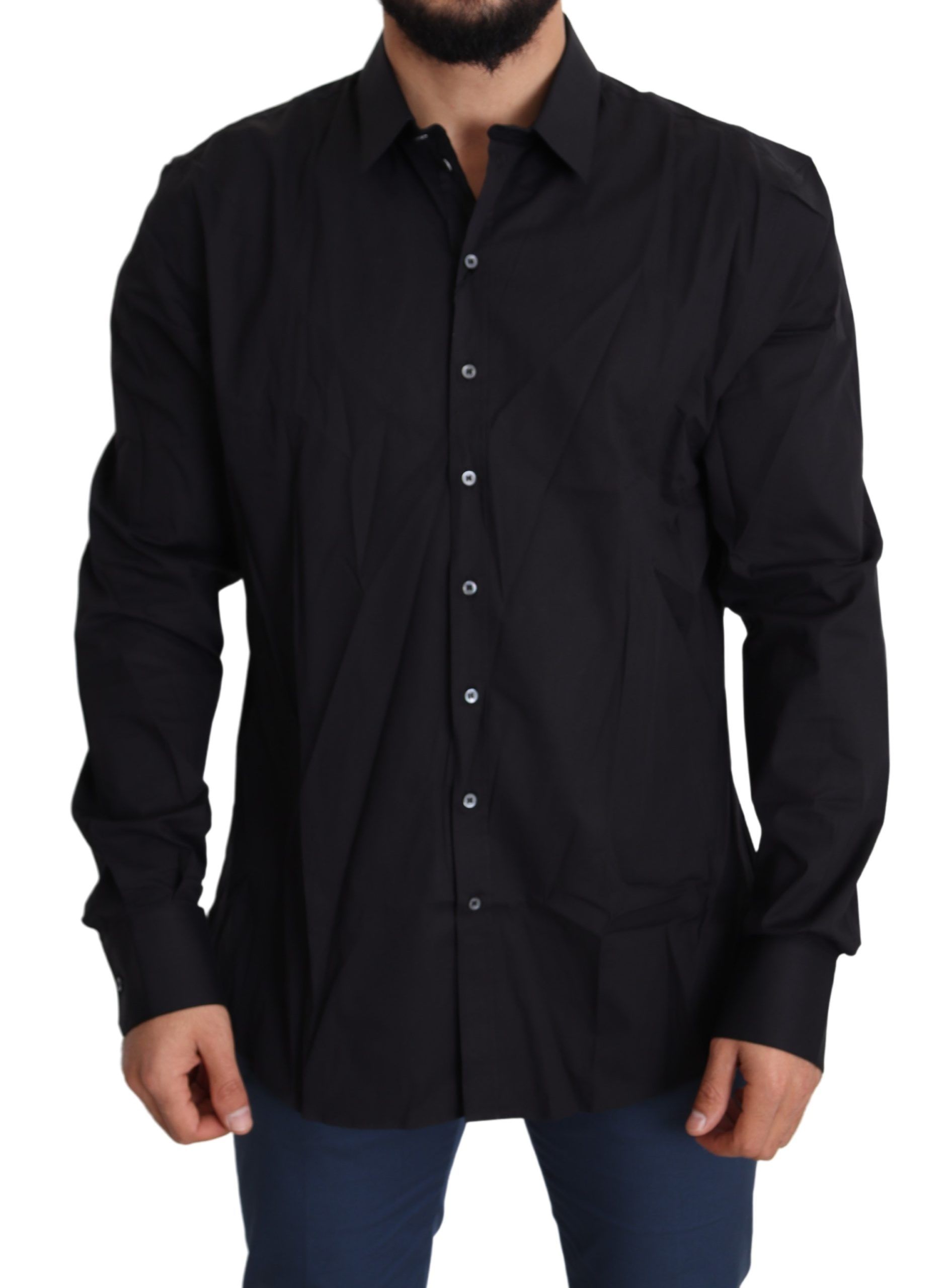Dolce &amp; Gabbana Black Cotton Stretch Dress SICILY Shirt