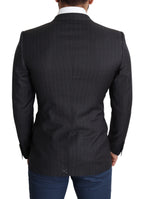 Dolce &amp; Gabbana Black Wool Single Breasted Coat MARTINI Blazer
