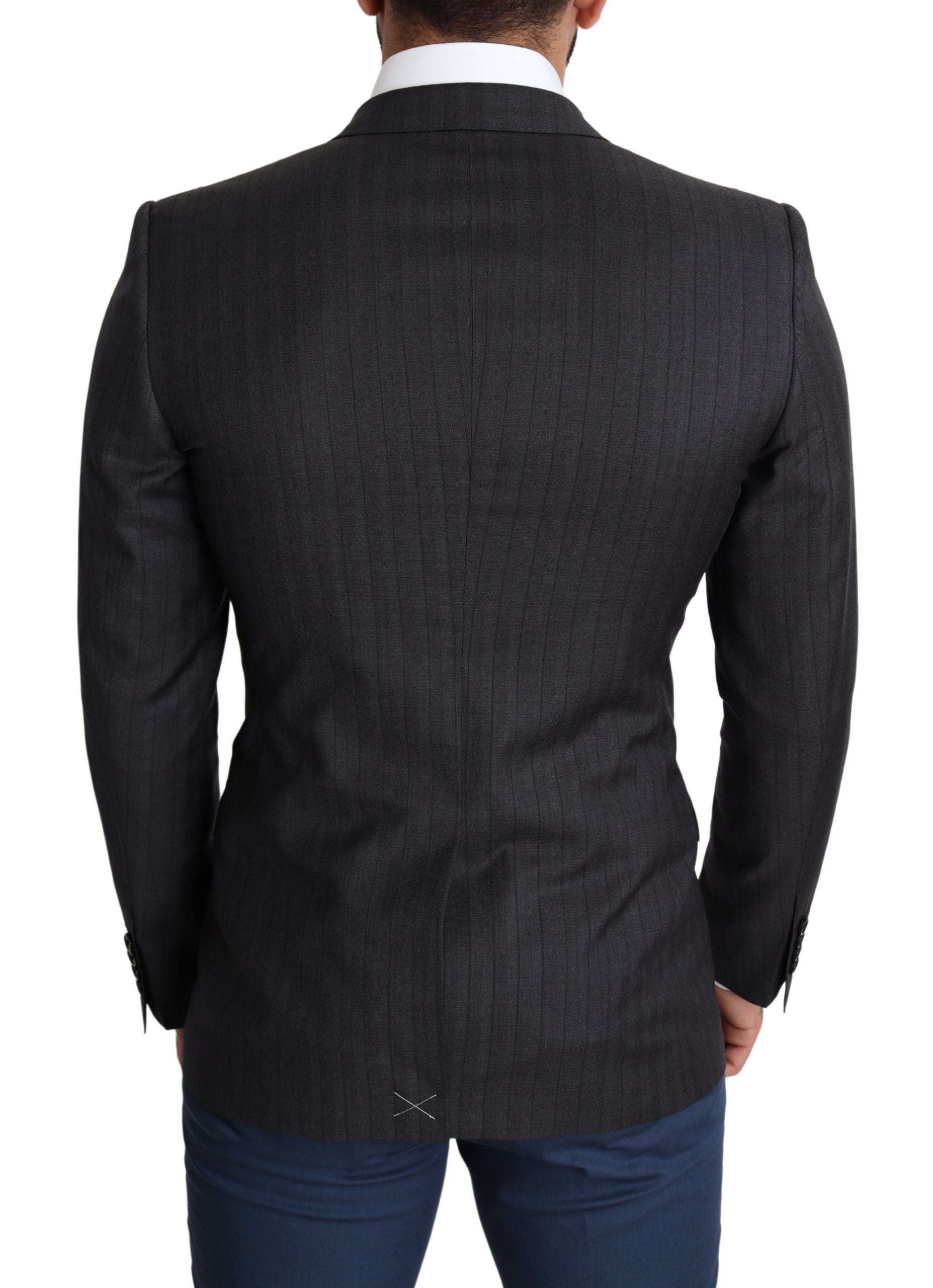 Dolce &amp; Gabbana Black Wool Single Breasted Coat MARTINI Blazer