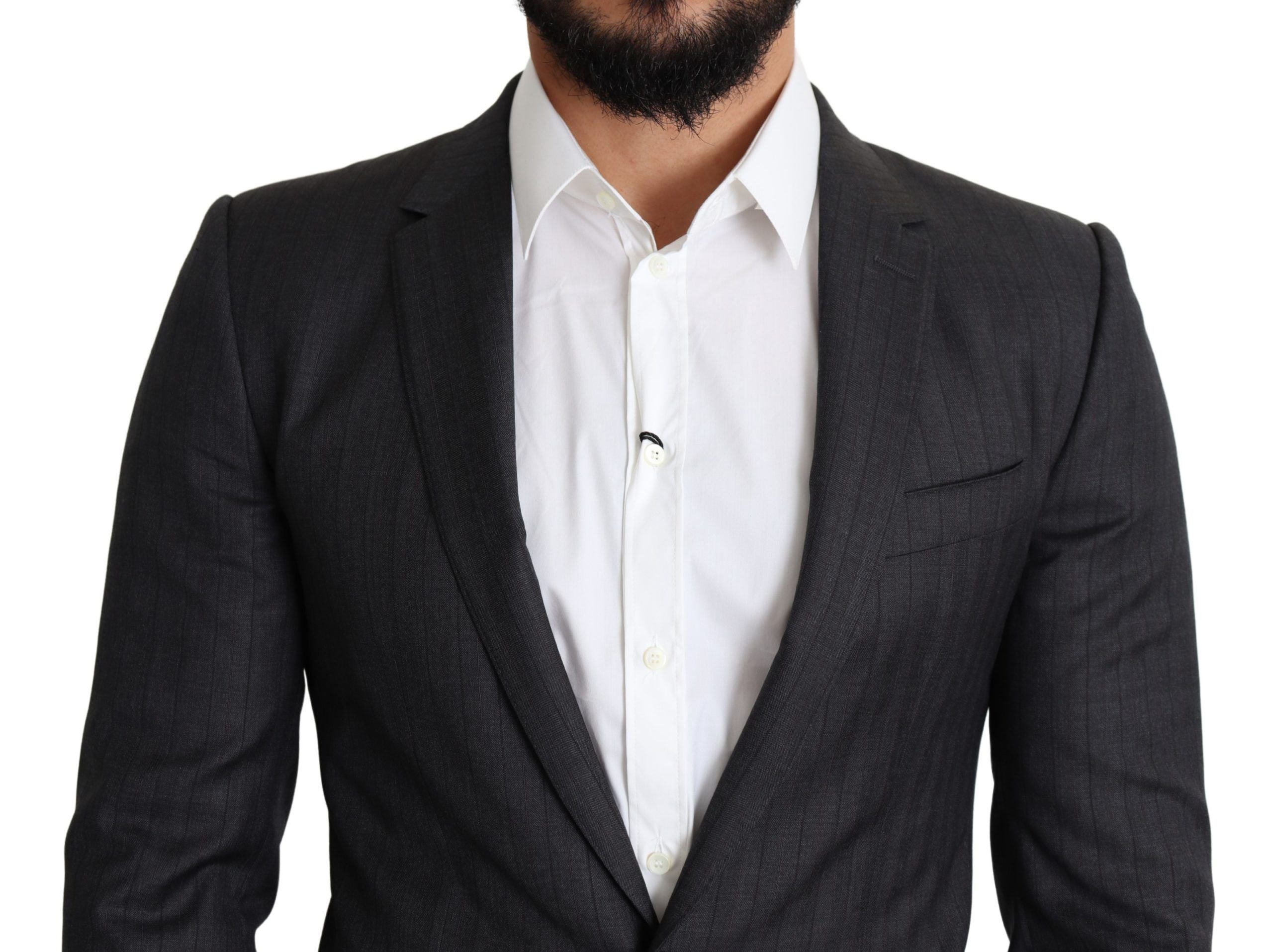 Dolce &amp; Gabbana Black Wool Single Breasted Coat MARTINI Blazer