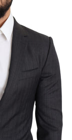 Dolce &amp; Gabbana Black Wool Single Breasted Coat MARTINI Blazer