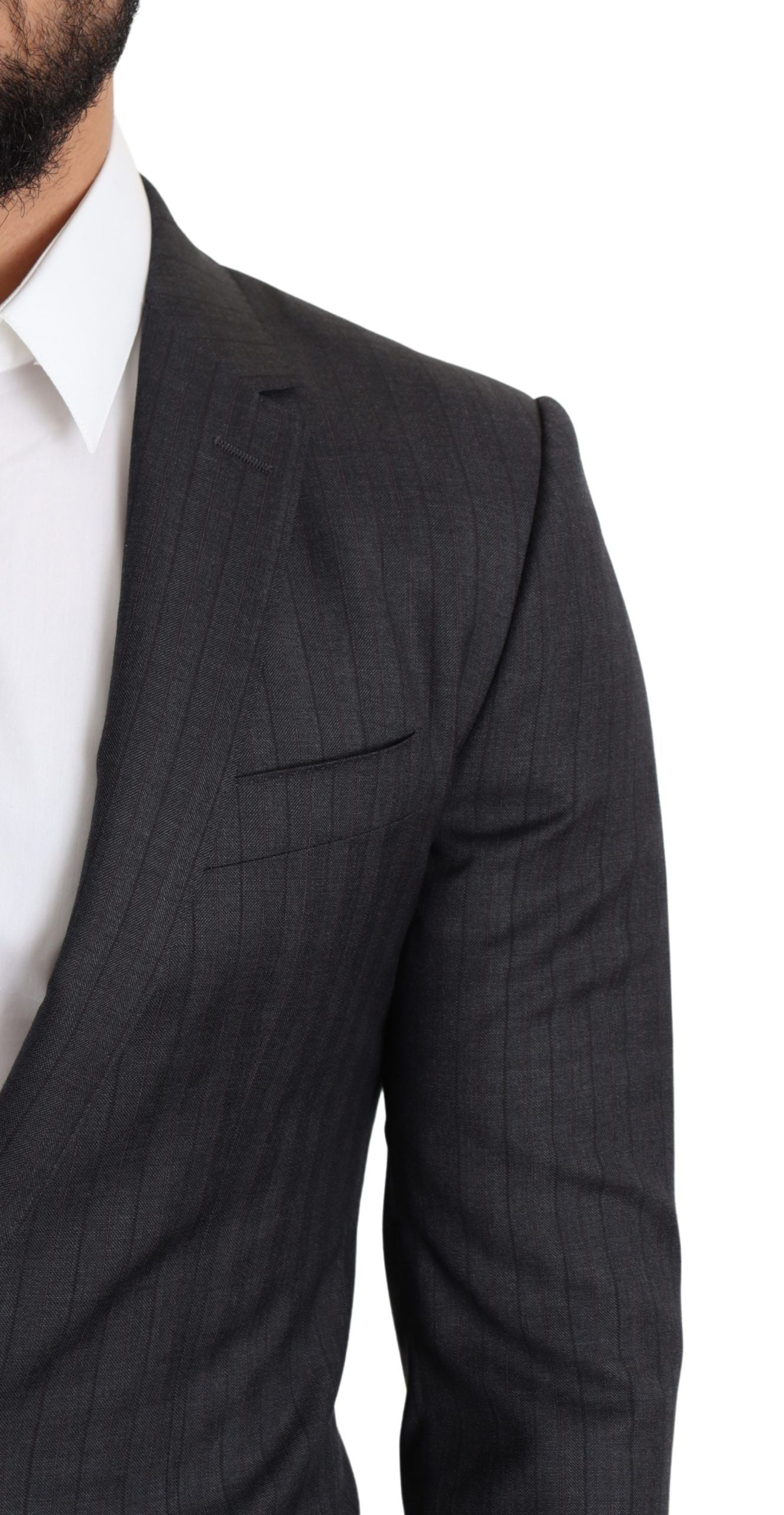 Dolce &amp; Gabbana Black Wool Single Breasted Coat MARTINI Blazer