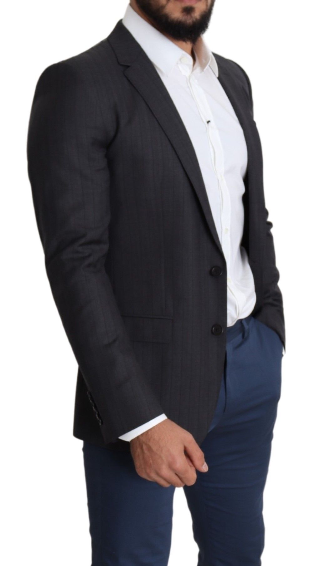 Dolce &amp; Gabbana Black Wool Single Breasted Coat MARTINI Blazer