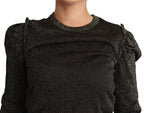 Dolce &amp; Gabbana Black Gold Cropped Women Pullover Sweater