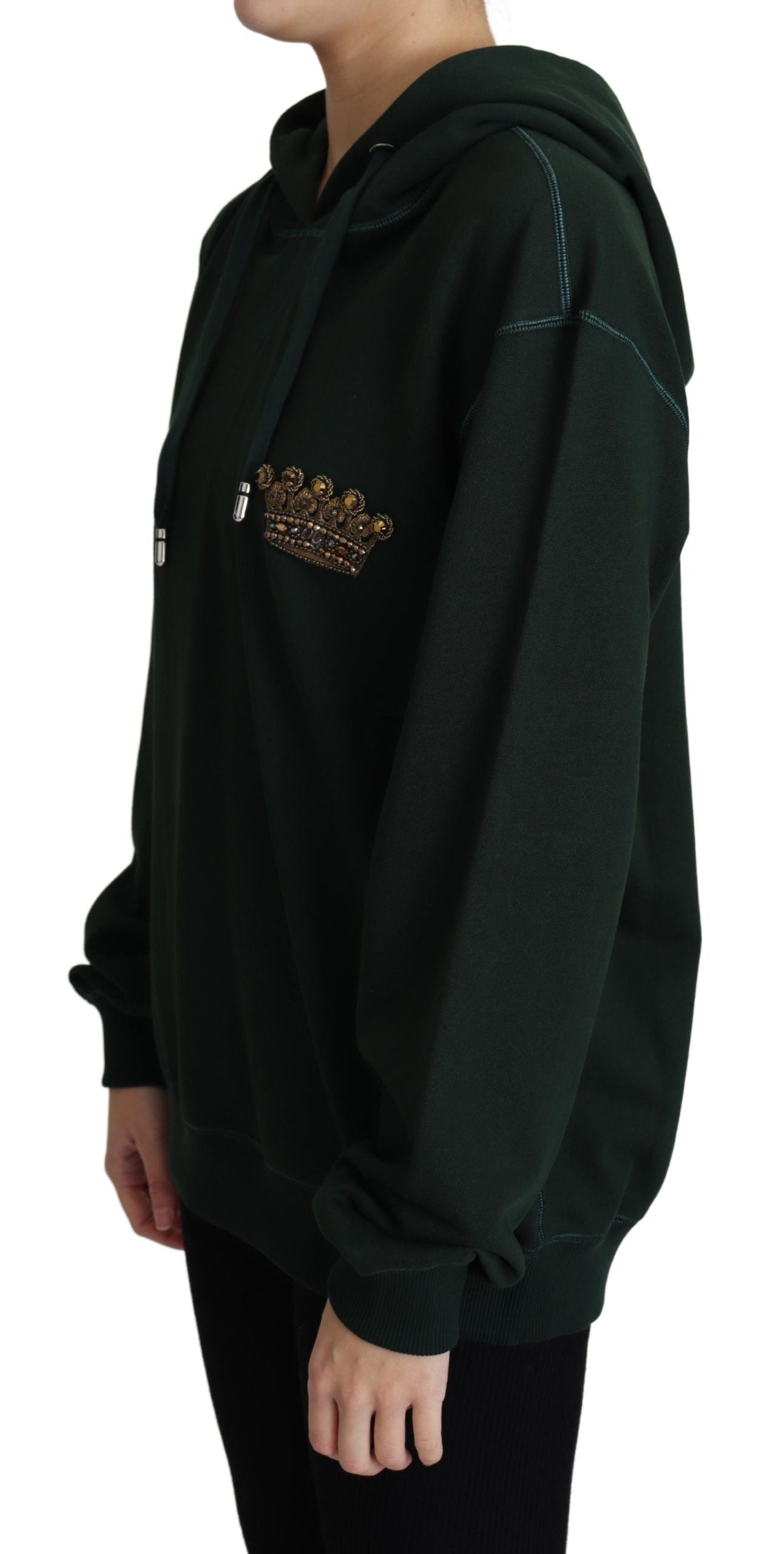 Dolce &amp; Gabbana Dark Green Crown Embroidery Hoodie