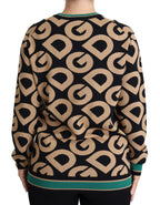 Dolce &amp; Gabbana Multicolor DG Mania Wool Crewneck Pullover Sweater